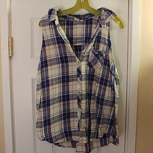 Plaid Button Up Tank